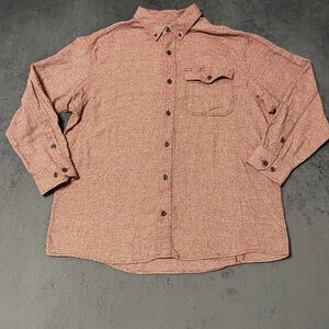 Duluth Trading Flannel Shirt Mens XL Red Free Swingin Twisted Cotton Button Down